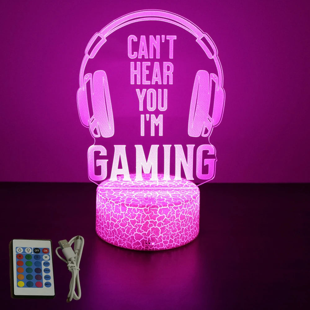 NEON GAMER 3D Lamp - LED Night Light