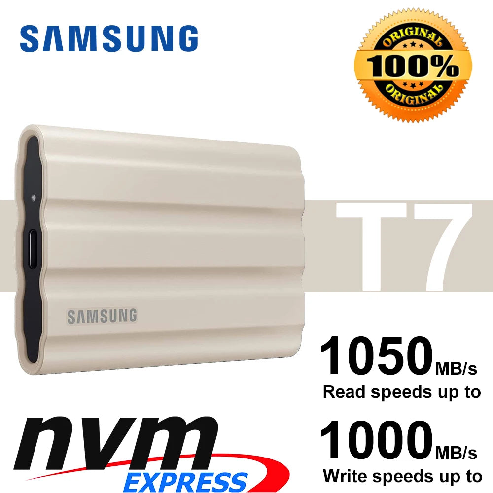 Samsung T7 - 1TB, 2TB & 4TB High-Speed Portable External Solid State Drive