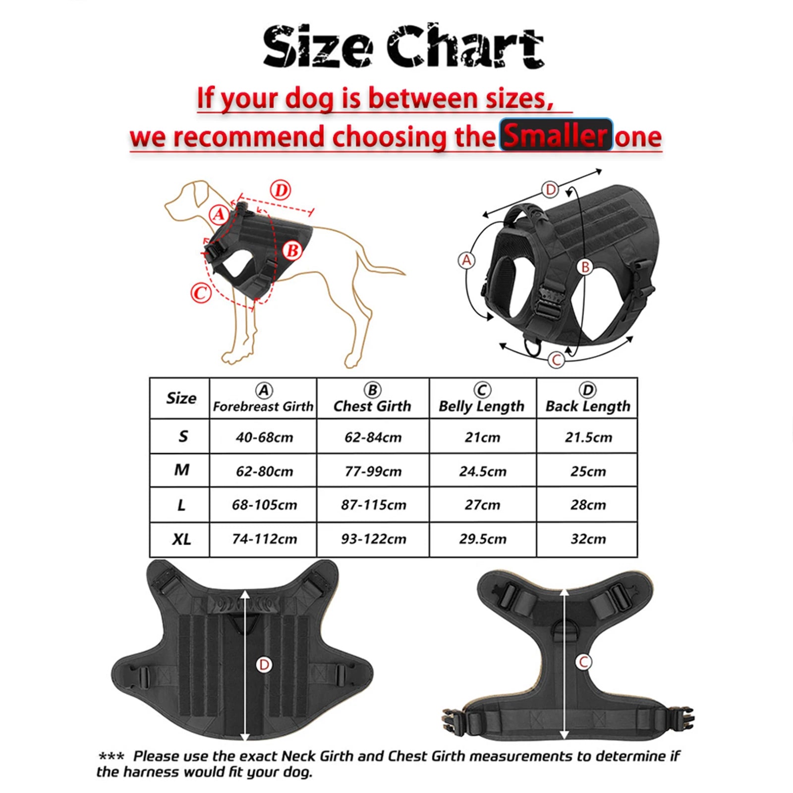 Tactical Dog Walking Vest Harness Collar Leash Molle Pouches