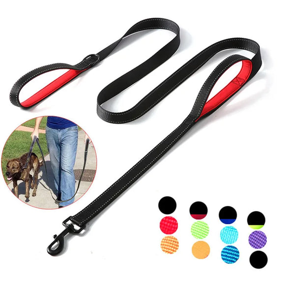 1.2/1.5/1.8m Heavy Duty Double Handle Nylon Dog Leash