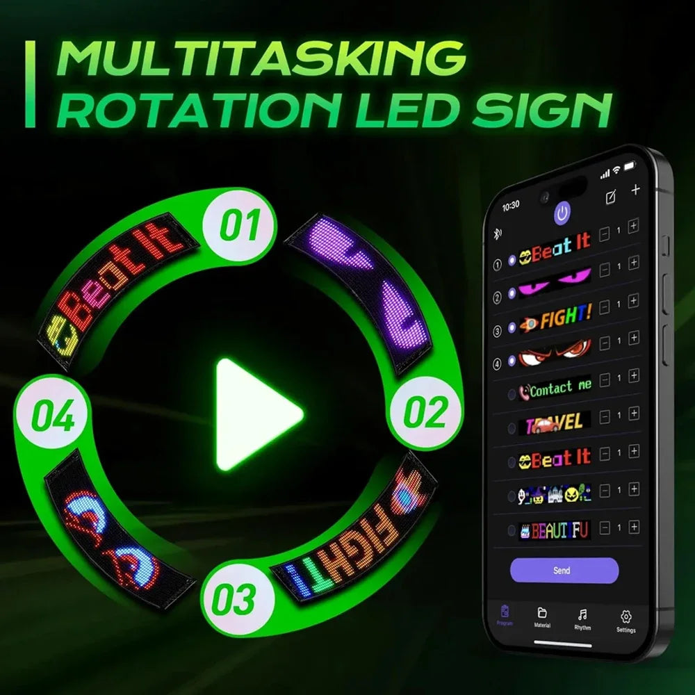 Car Windshield Animated LED Devil's Eye Flexible Folding Screen