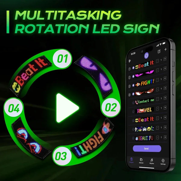 Car Windshield Animated LED Devil's Eye Flexible Folding Screen