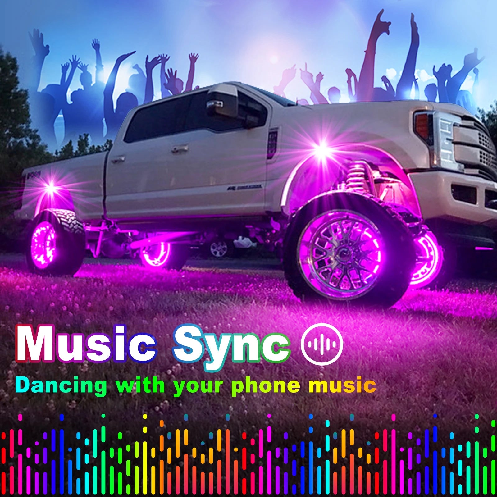RGB LED Neon Car Underglow Chassis Lights with Music Sync