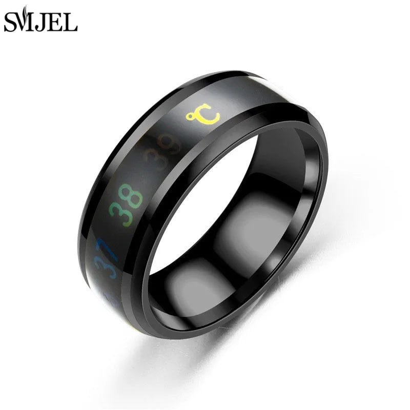 Fashion Smart Ring Titanium Steel Multifunctional Temperature Sensor Ring