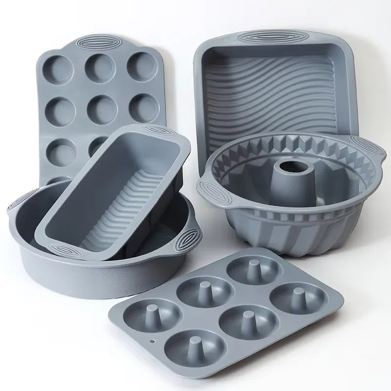 Gray Silicone High Temperature Resistant Cake Pan Cake Mold Muffin Pan Bread Pan