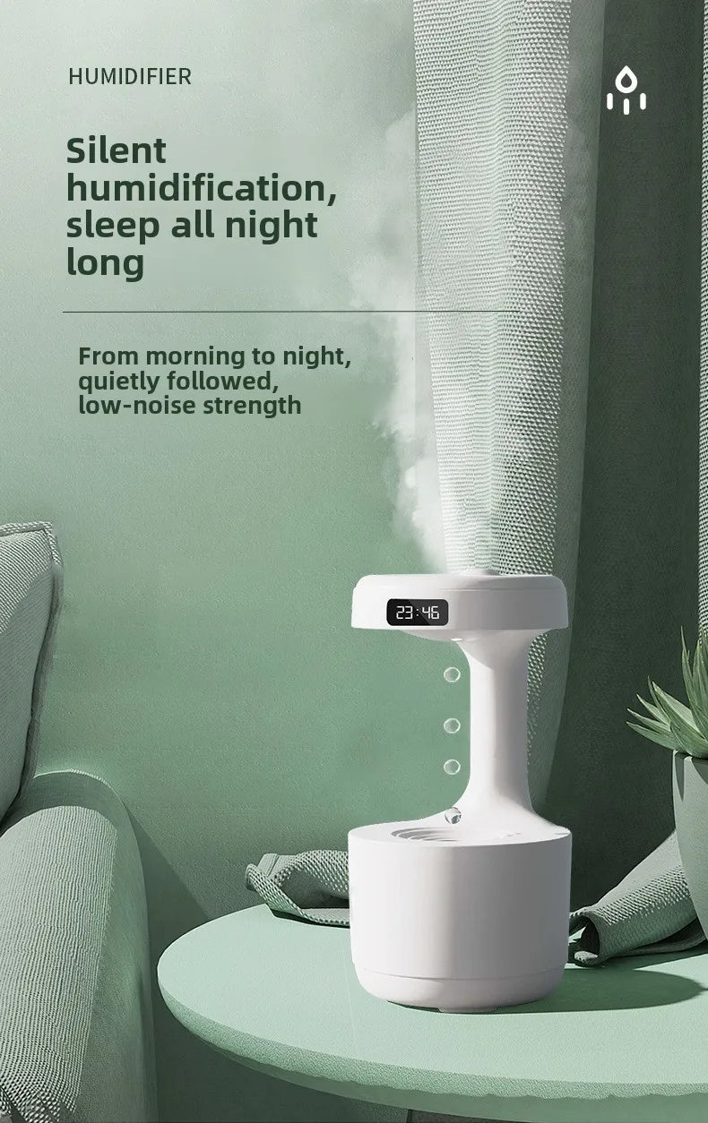 Anti-Gravity Ultrasonic Humidifier with Dual Power-Off Protection