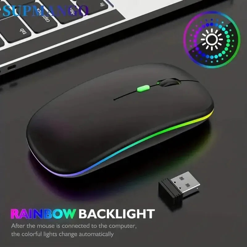 Wireless Rechargeable Silent LED Backlit Mouse