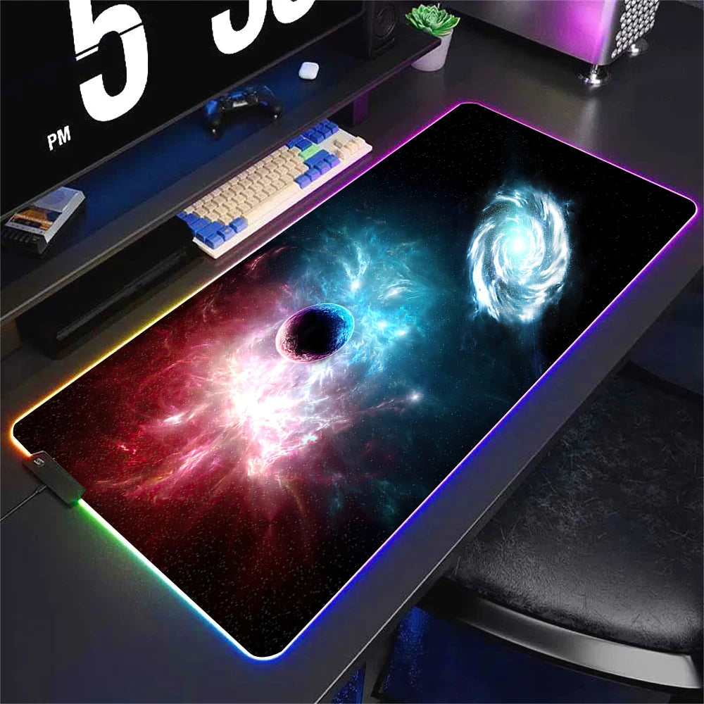 Universe RGB Large Backlit LED Luminous Gaming Mousepad
