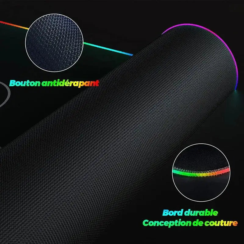 Large Geometric RGB Luminous LED Gamer Mousepad