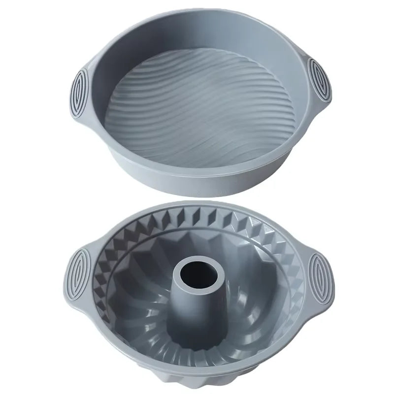 Gray Silicone High Temperature Resistant Cake Pan Cake Mold Muffin Pan Bread Pan