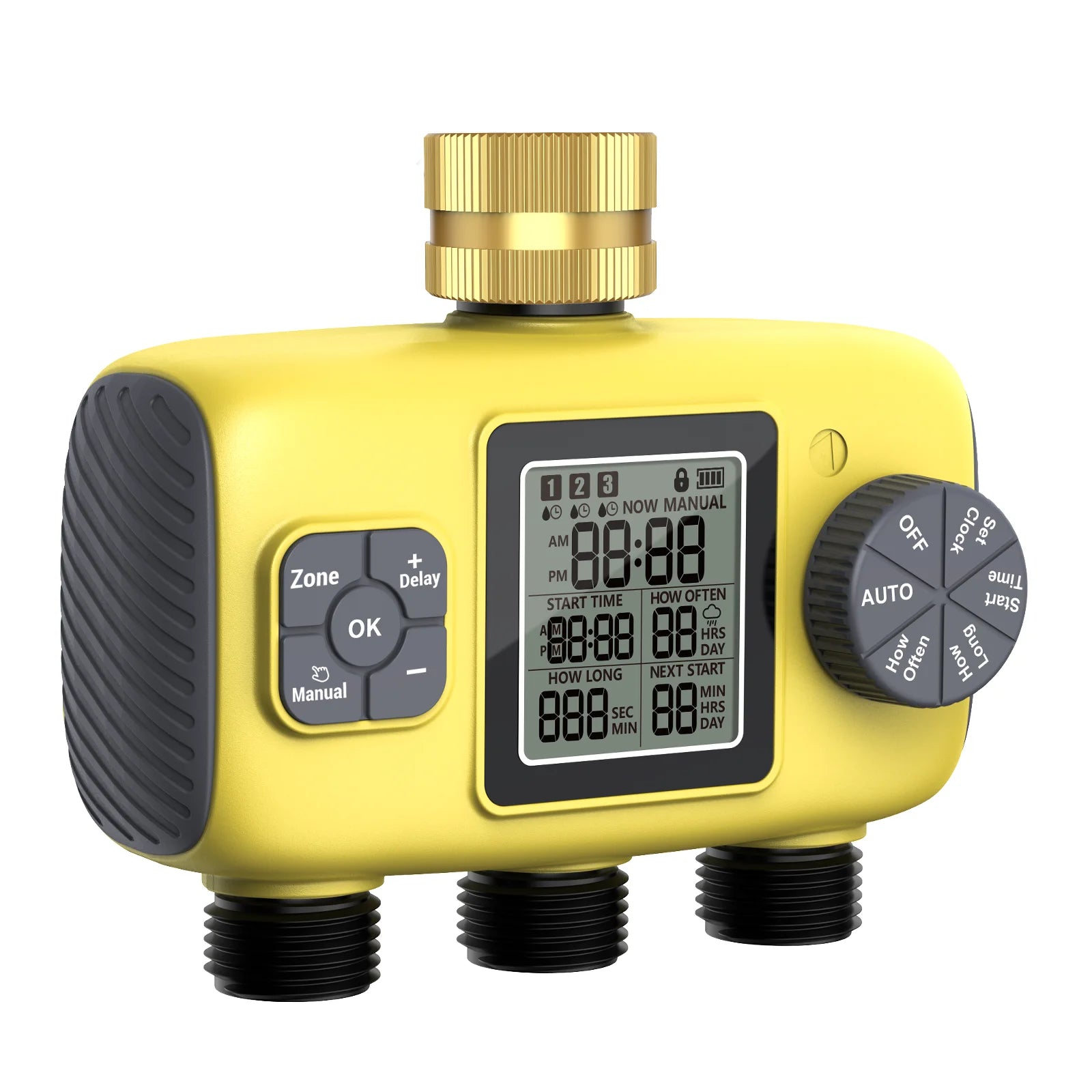 Insoma 3-Outlet Independent Control Automatic Water Timer Garden Irrigation Watering System Independent Control