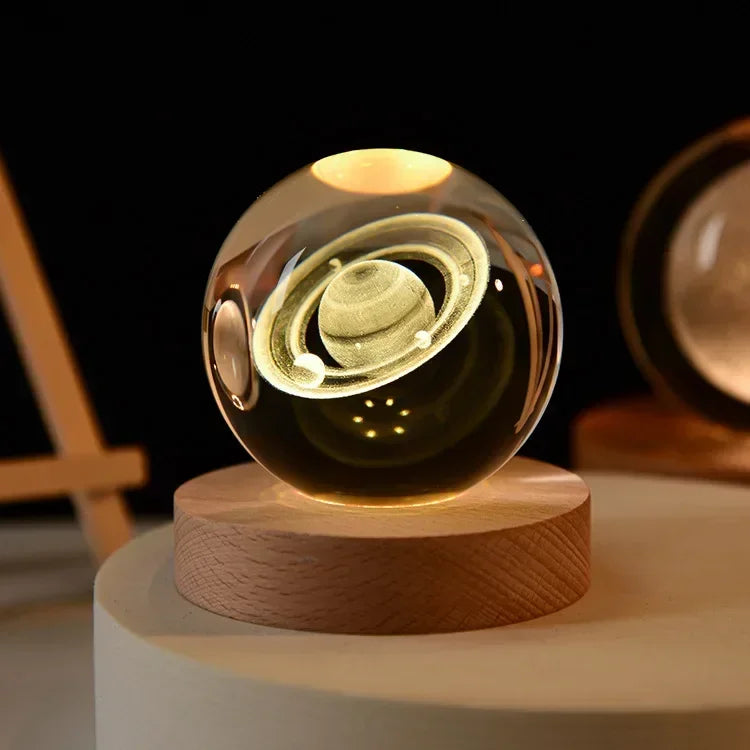 Clear Glass Galaxy Globe Night Light Crystal Ball Lamp