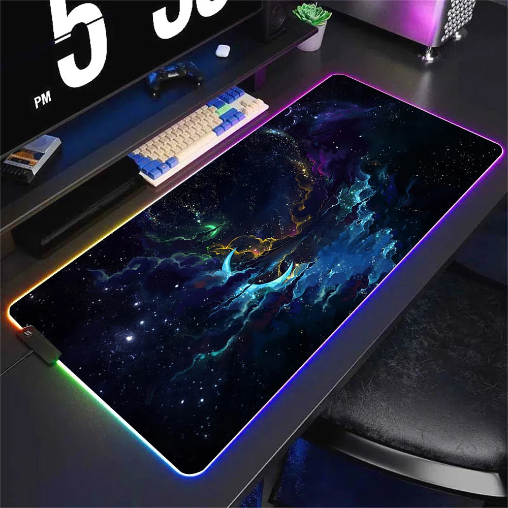 Universe RGB Large Backlit LED Luminous Gaming Mousepad