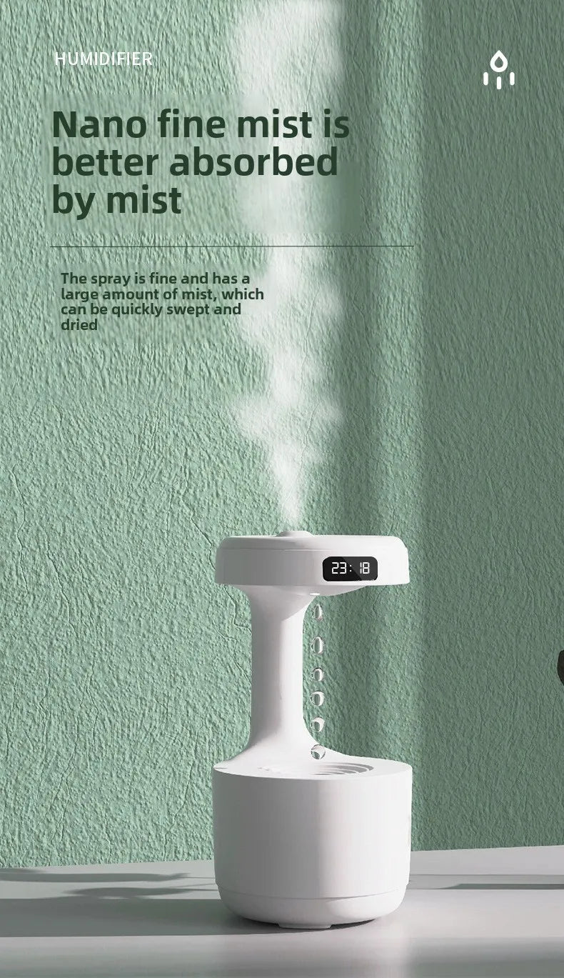 Anti-Gravity Ultrasonic Humidifier with Dual Power-Off Protection
