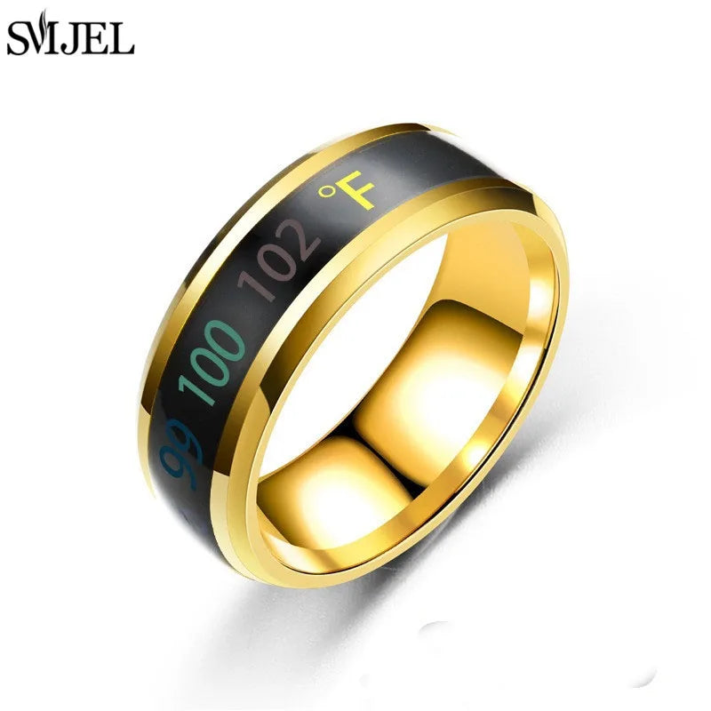 Fashion Smart Ring Titanium Steel Multifunctional Temperature Sensor Ring