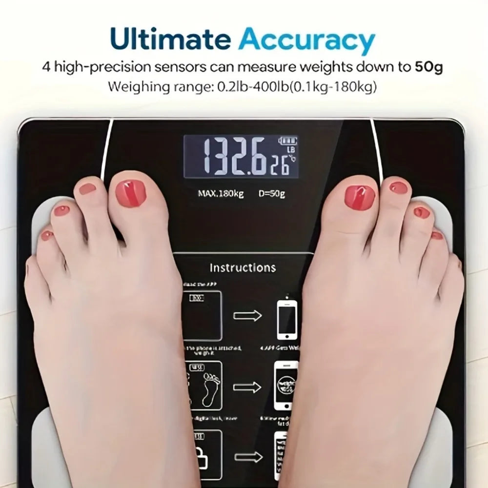 Smart Body Composition Scale with App Sync and Rechargeable Battery