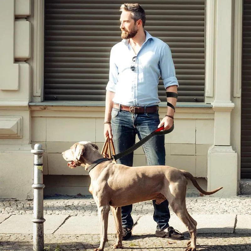 1.2/1.5/1.8m Heavy Duty Double Handle Nylon Dog Leash
