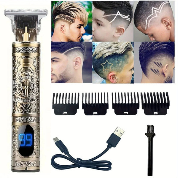 LCD Electric Rechargeable Sculpture Shaver And Hair Clipper For Men