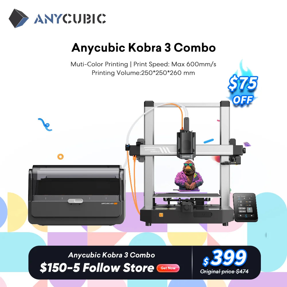 ANYCUBIC Kobra 3 Combo FDM 3D Printer