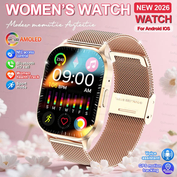 2026 Women Fashion Ultra Smartwatche 2.01"AMOLED Full Touch Screen For Android IOS