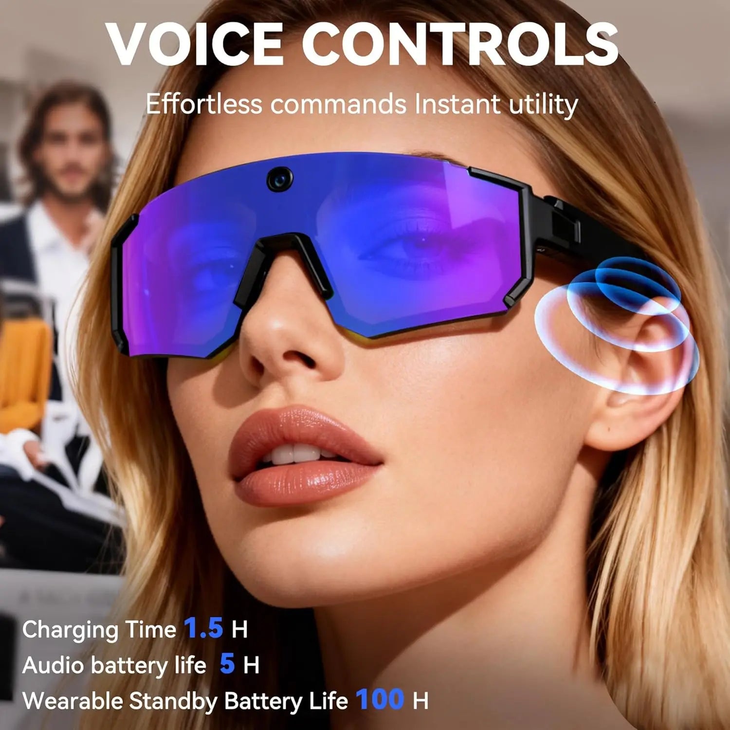 2026 Smart Sport Goggles 800W HD Anti-shake Action Camera Surroud Sound