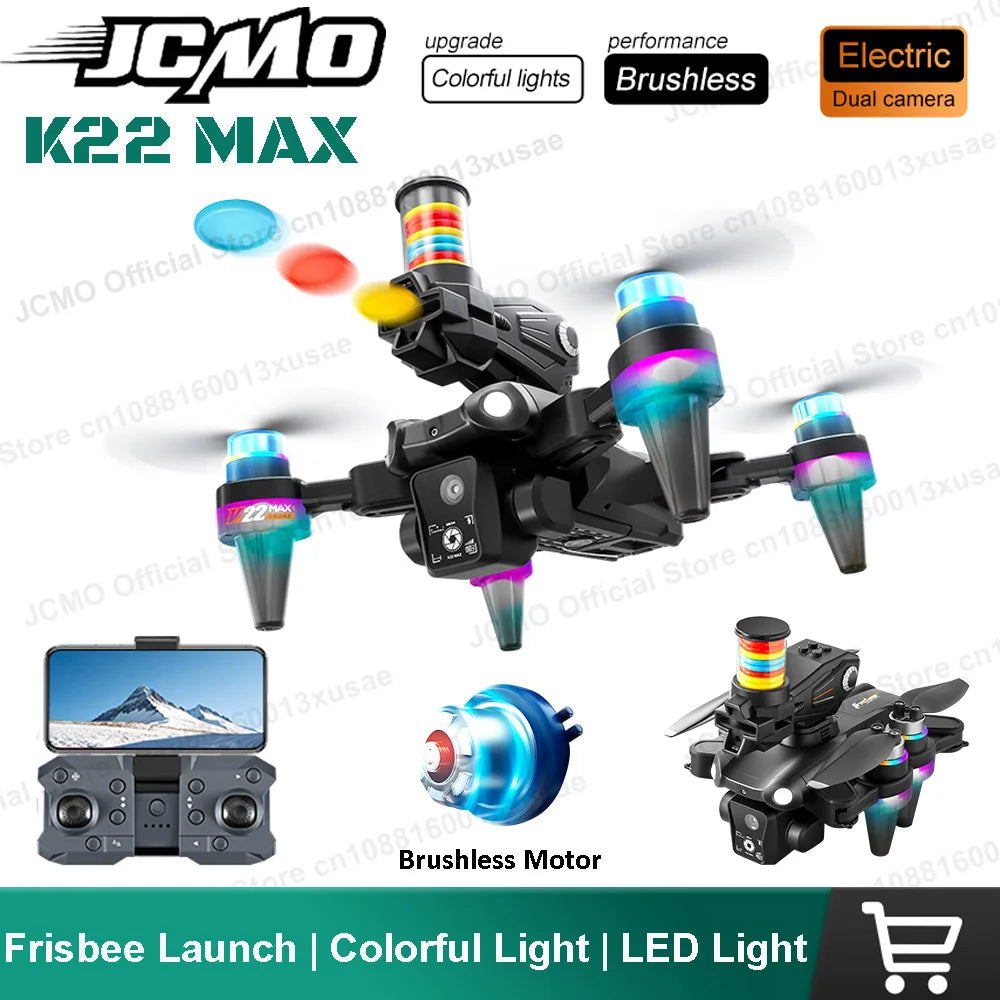 K22 MAX Frisbee Launch Drone with HD Dual Camera Remote Control Quadcopter