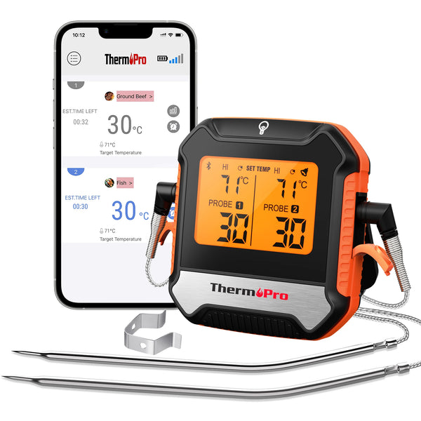 ThermoPro TP904 Bluetooth Wireless 135M Dual Probes Digital Meat Thermometer with Alarm Timer