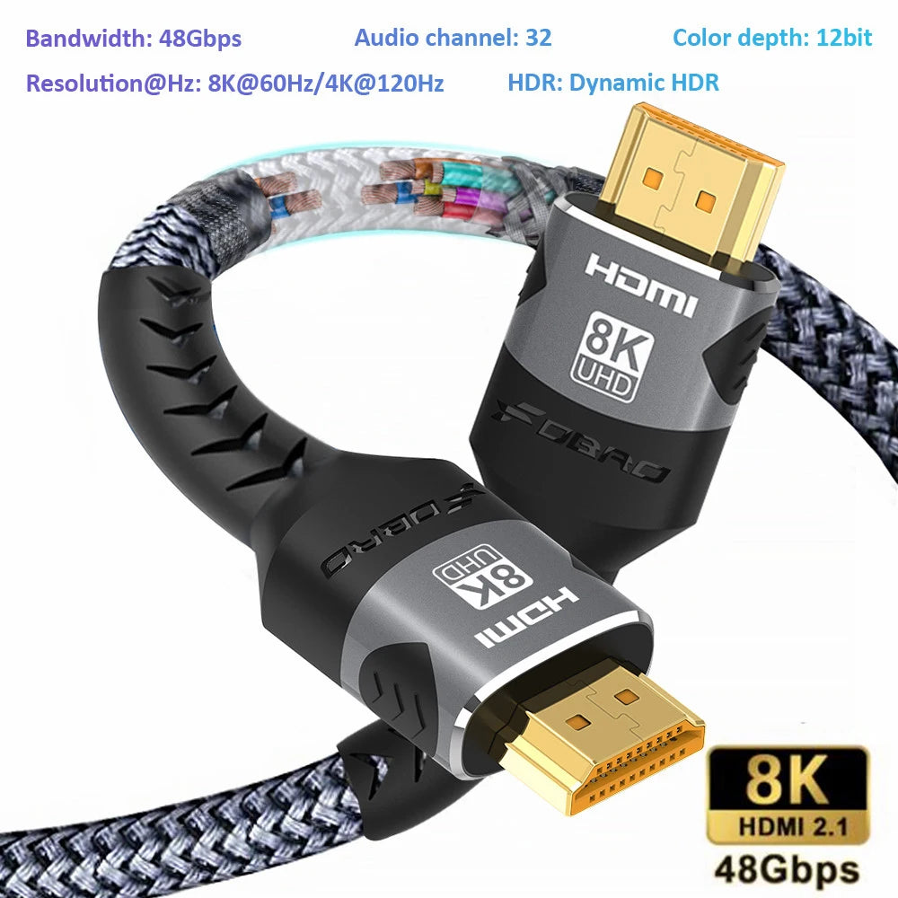 8K HDMI-Compatible Cable