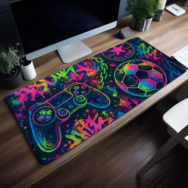 Large Graffiti Gaming Controller Non-Slip Mouse Pad