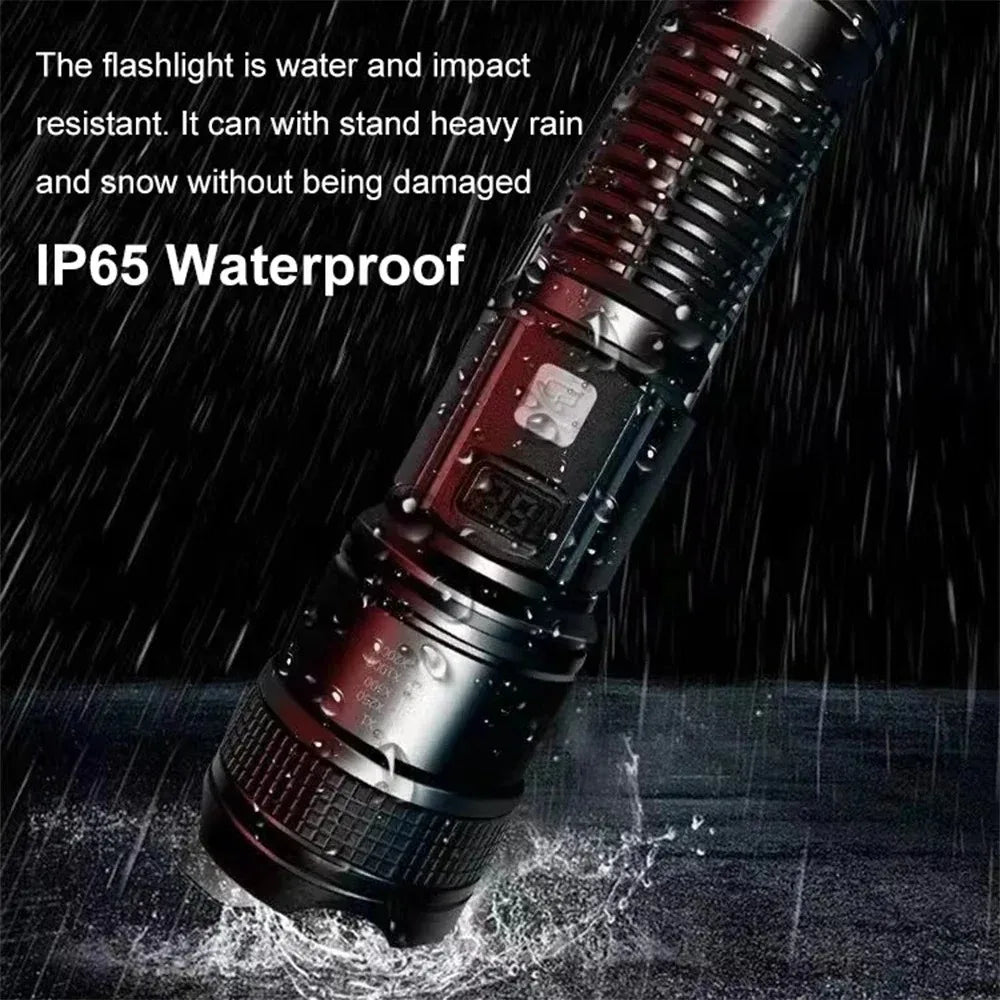 Super Bright LED High Power Long Range Tactical Torch Flashlight USB Rechargeable