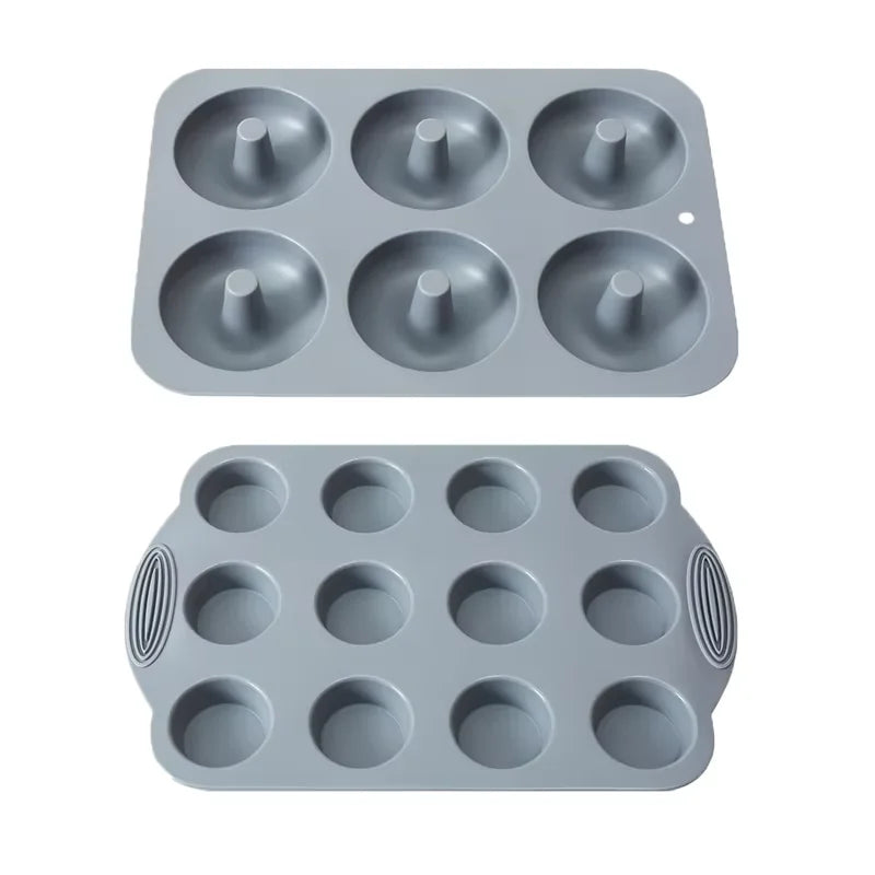 Gray Silicone High Temperature Resistant Cake Pan Cake Mold Muffin Pan Bread Pan