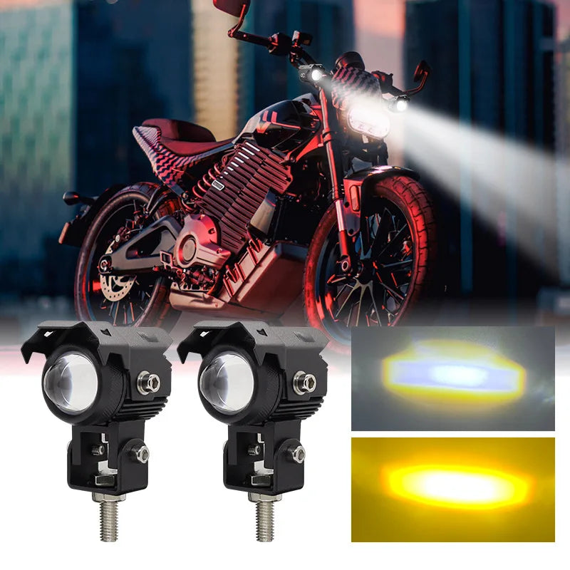 2Pcs Motorcycle Spotlight Mini Driving Lights