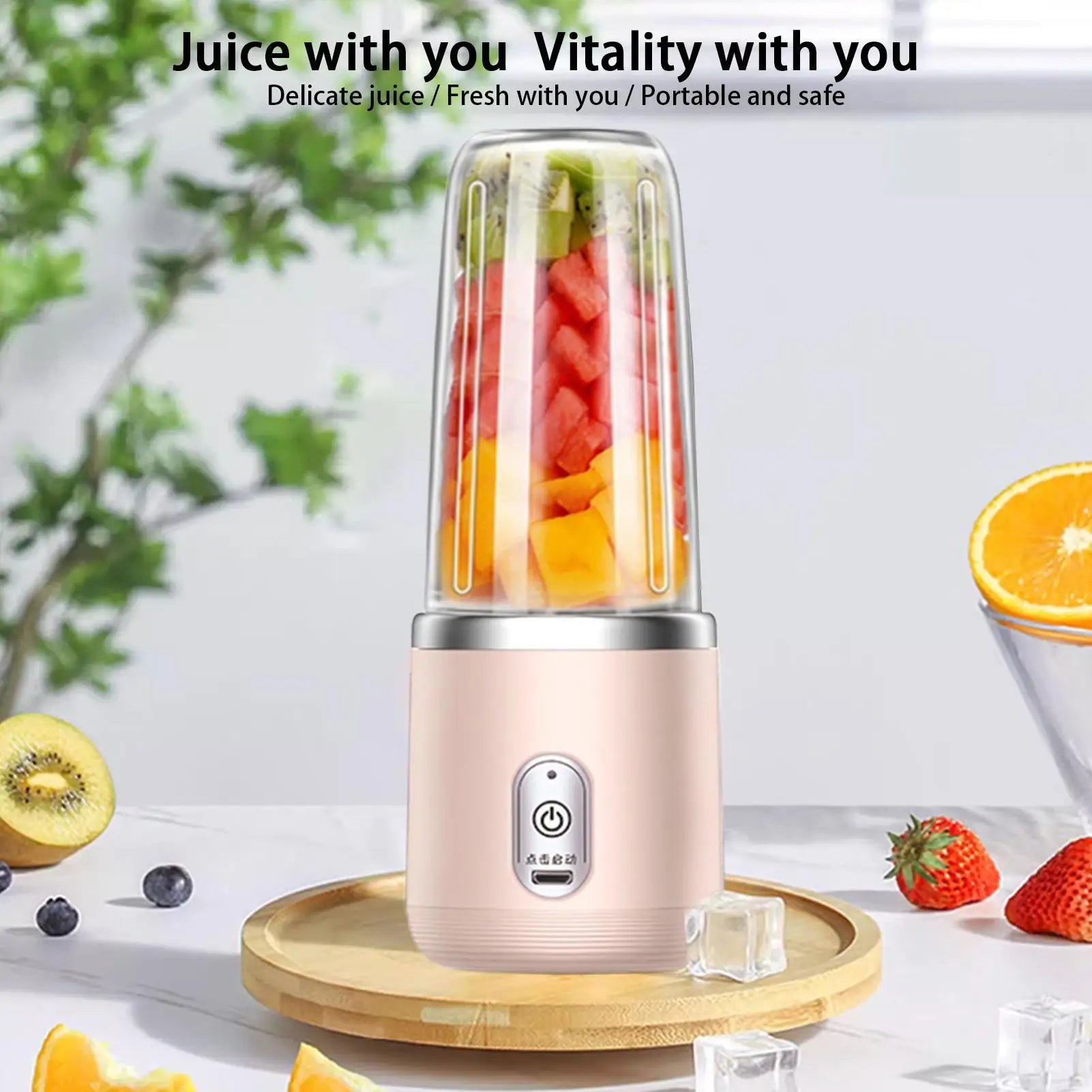 Rechargeable 6 Blades Electric Portable Juicer Cup Mixer