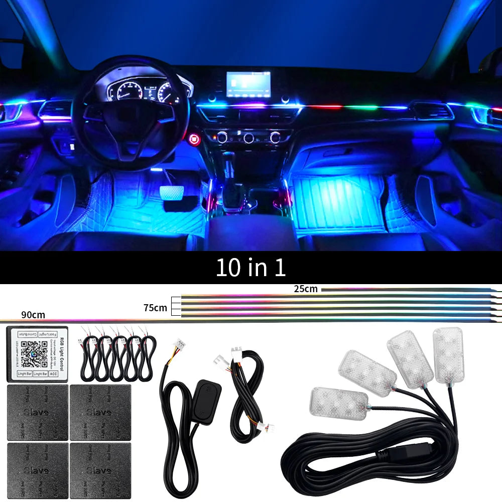 10/14/18-in-1 LED Car Ambient Lights Kit