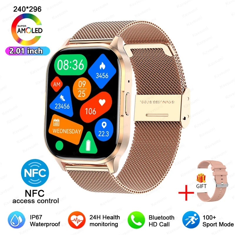 2026 Women Fashion Ultra Smartwatche 2.01"AMOLED Full Touch Screen For Android IOS