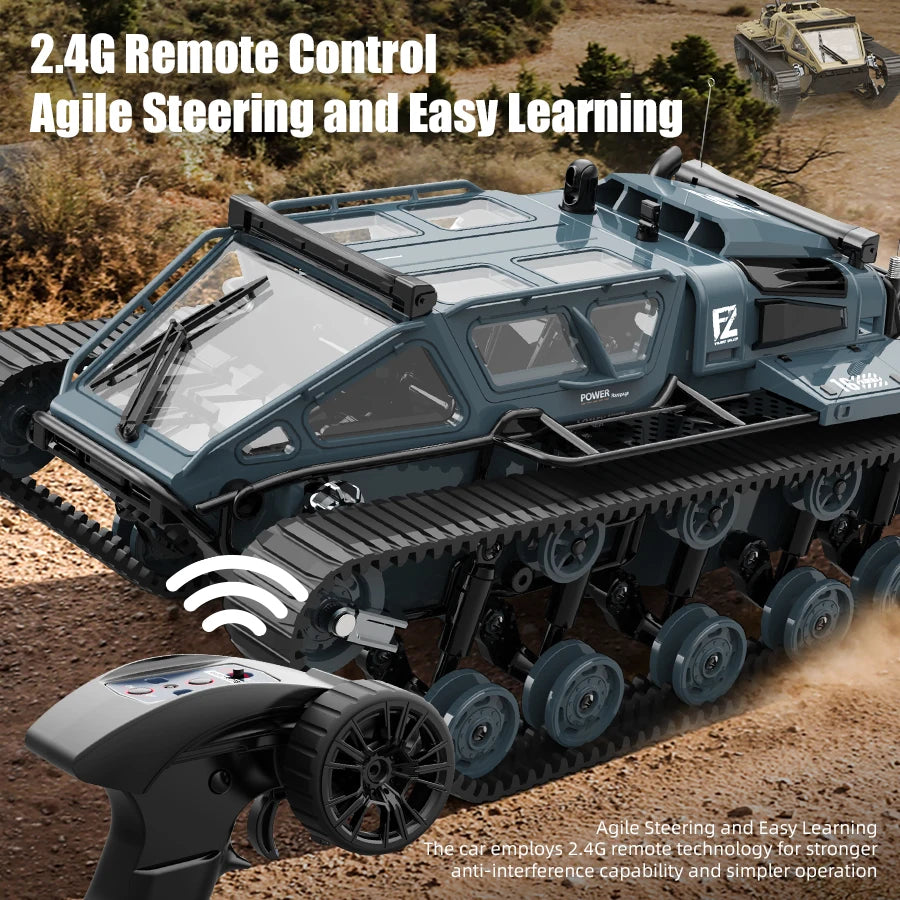 JJRC C8812 LED Light Full Scale RC Tracked Tank Simulation Model Toy