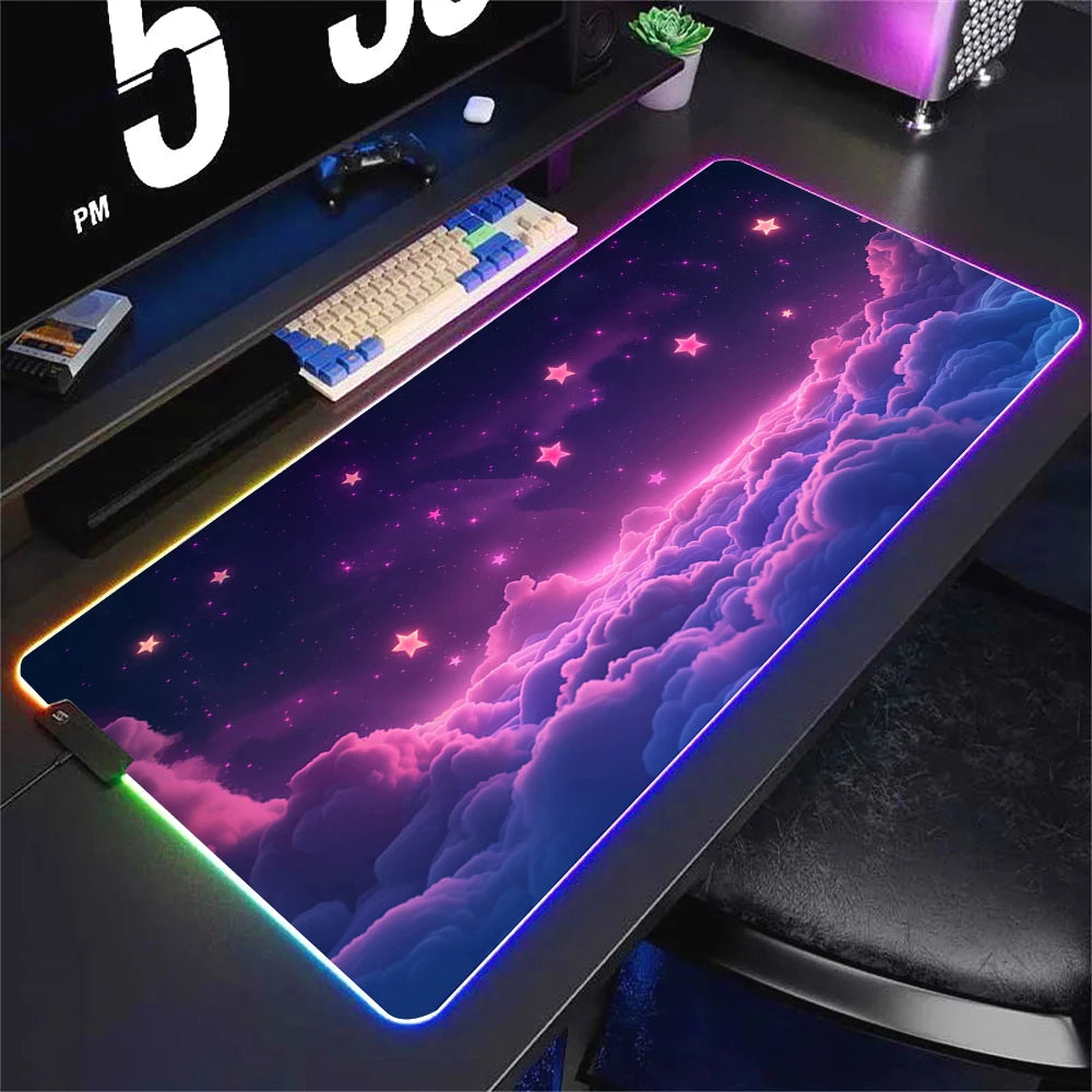 Universe RGB Large Backlit LED Luminous Gaming Mousepad
