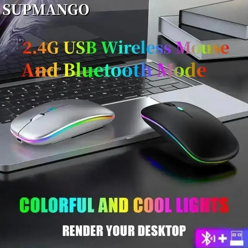 Wireless Rechargeable Silent LED Backlit Mouse