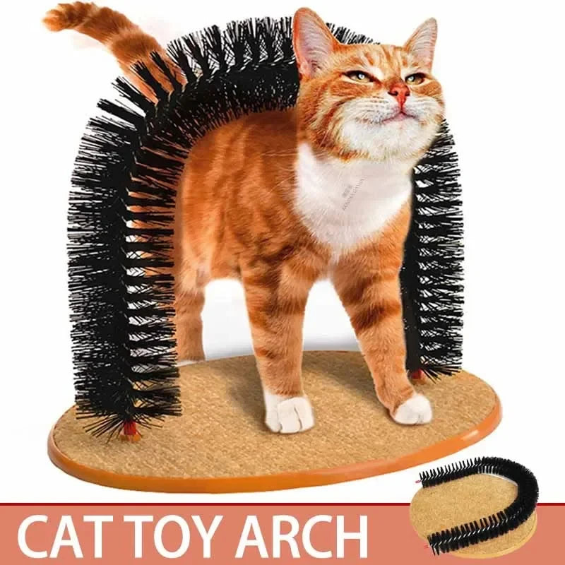 Cat Toy Arch Self-Groomer With Scratching Pad