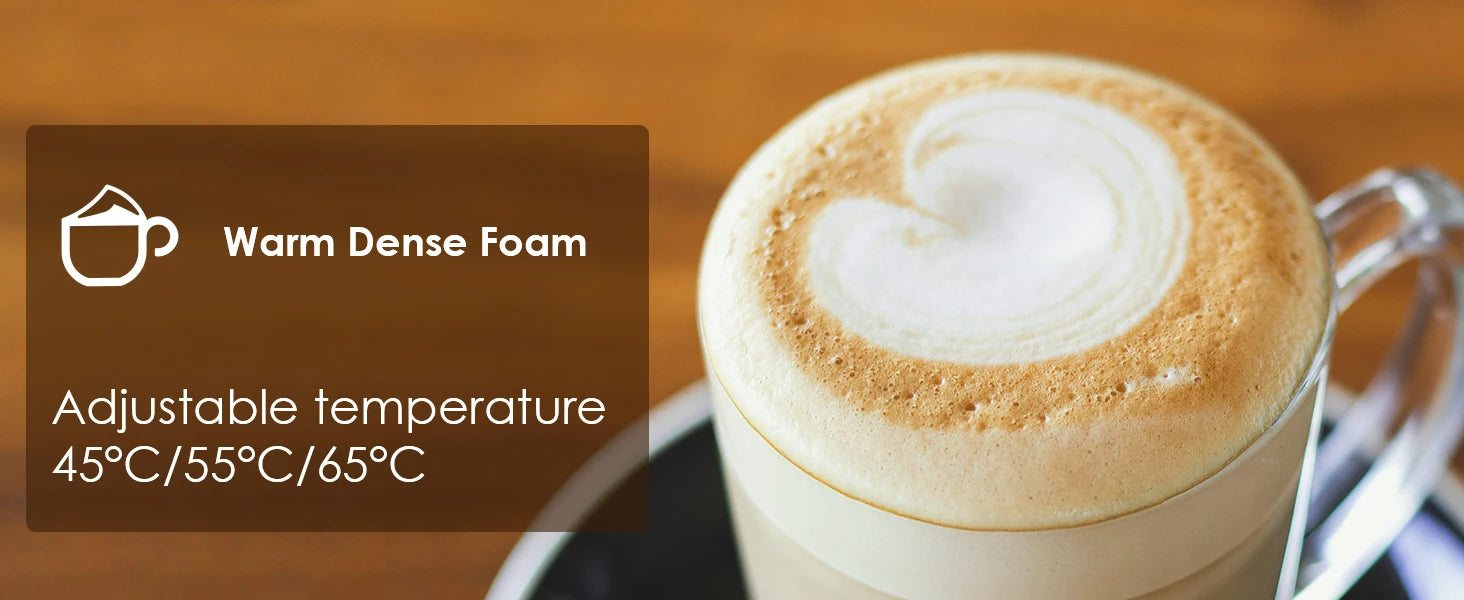 5-in-1 Hot & Cold Milk Frother with LED Touch Screen