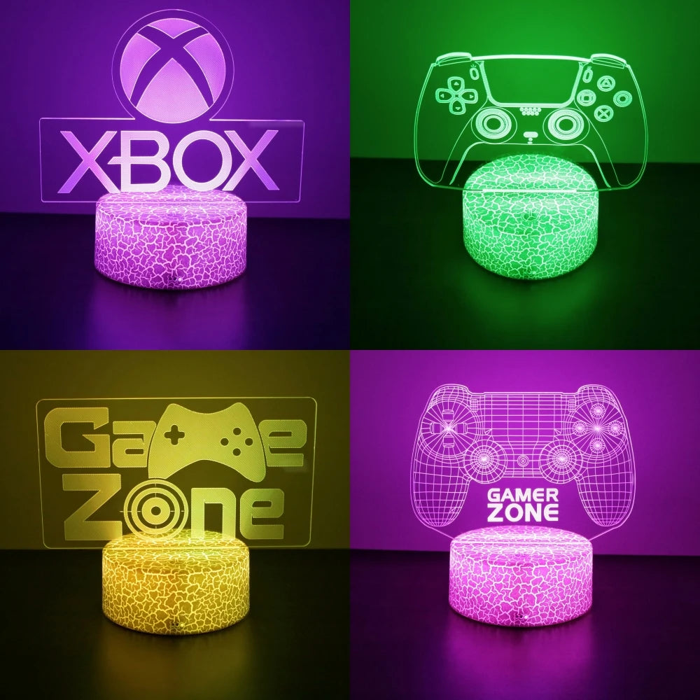 NEON GAMER 3D Lamp - LED Night Light