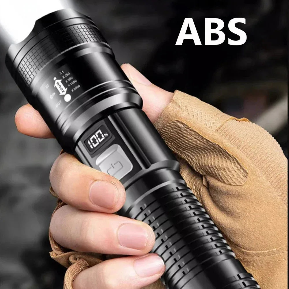 Super Bright LED High Power Long Range Tactical Torch Flashlight USB Rechargeable