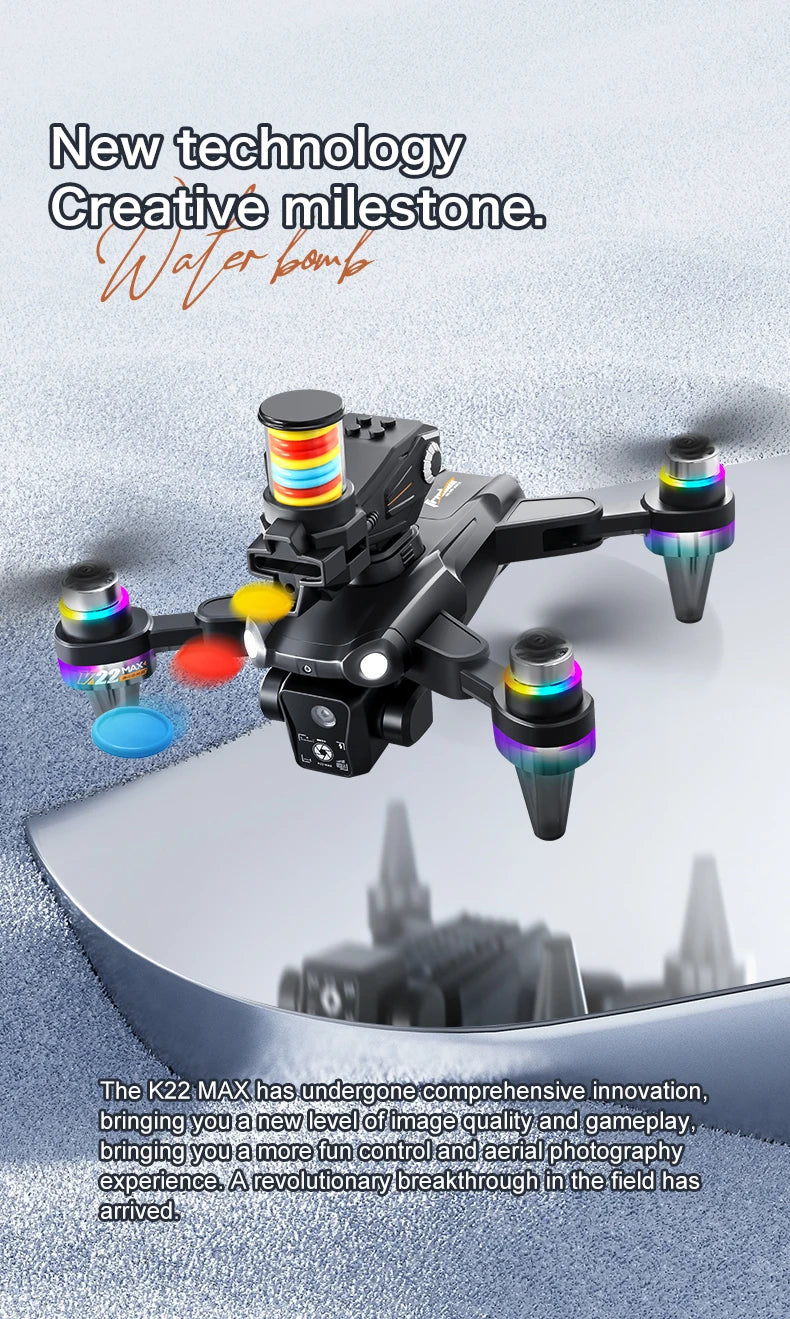 K22 MAX Frisbee Launch Drone with HD Dual Camera Remote Control Quadcopter