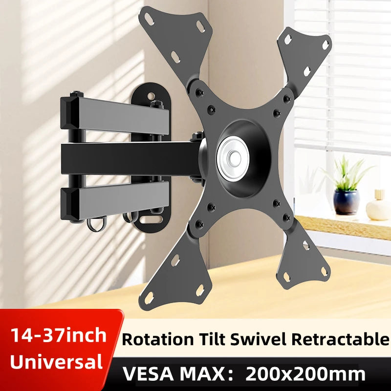 Retractable Universal TV Wall Mount Bracket – For 14 to 37 Inch LCD Monitors &amp; TVs