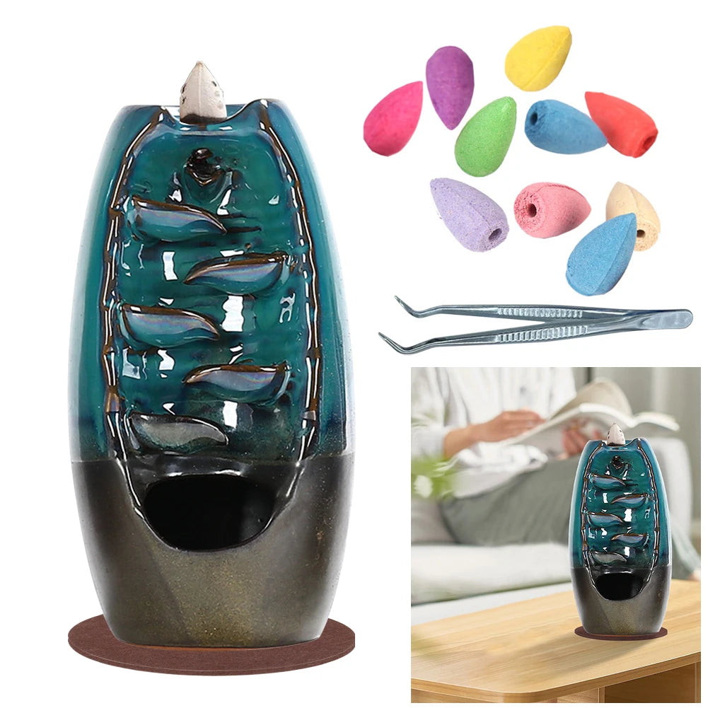 Ceramic Aromatherapy Smoke Waterfall Incense Holder