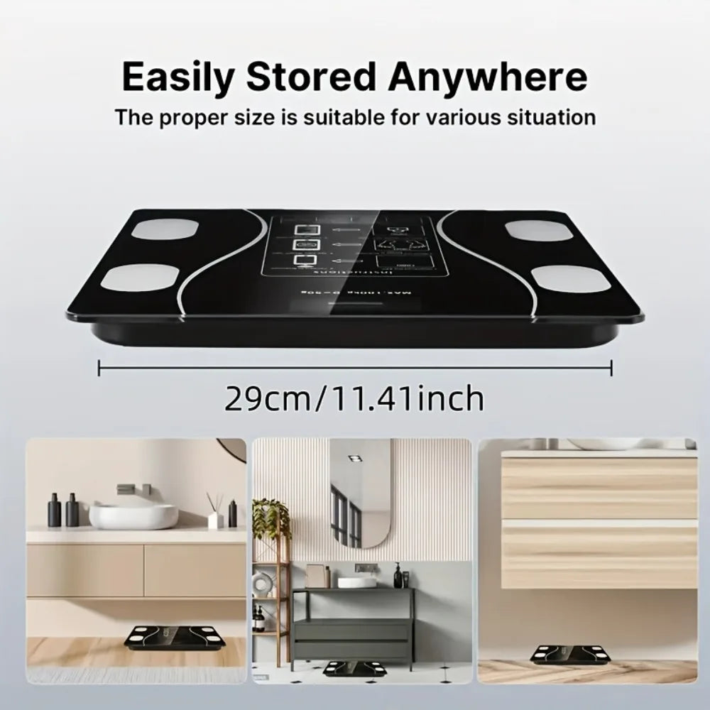 Smart Body Composition Scale with App Sync and Rechargeable Battery