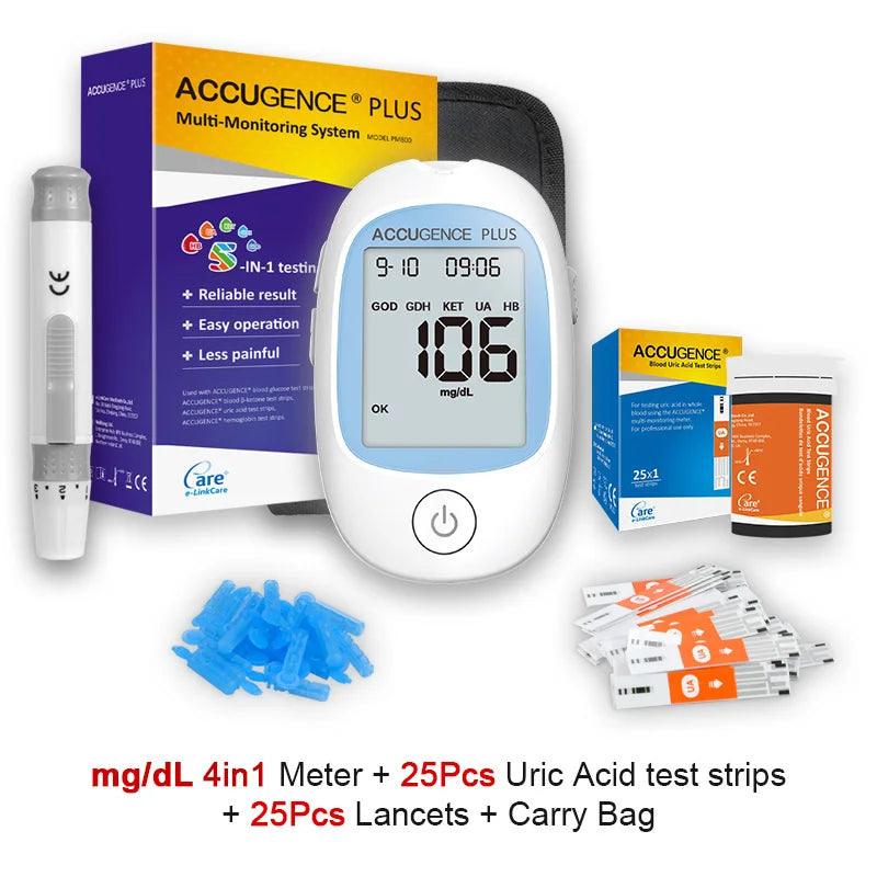 4 in 1 Multifunction Monitor Hemoglobin Blood Ketone Glucose Uric Acid Meter