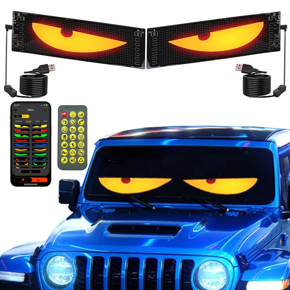 Car Windshield Animated LED Devil's Eye Flexible Folding Screen