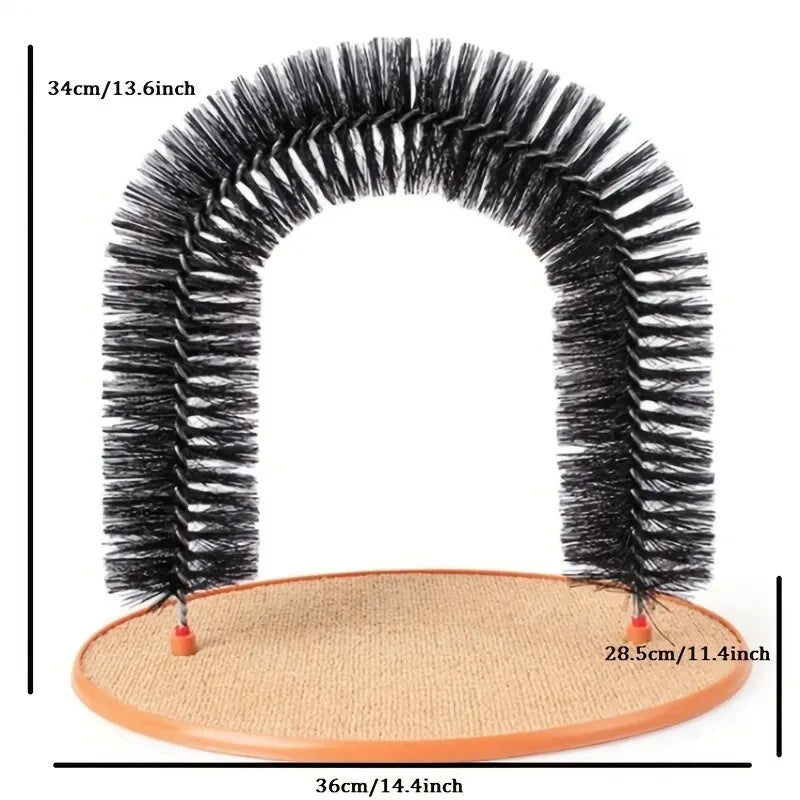 Cat Toy Arch Self-Groomer With Scratching Pad