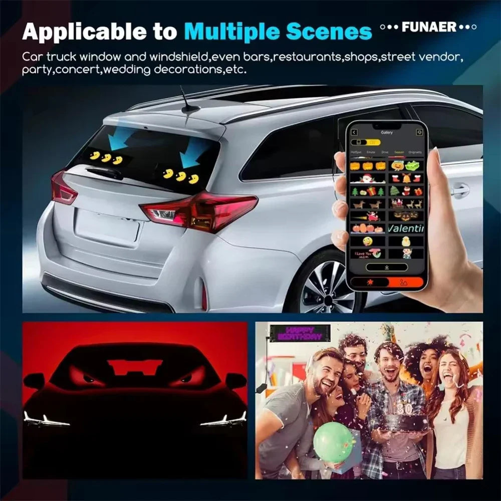 Car Windshield Animated LED Devil's Eye Flexible Folding Screen
